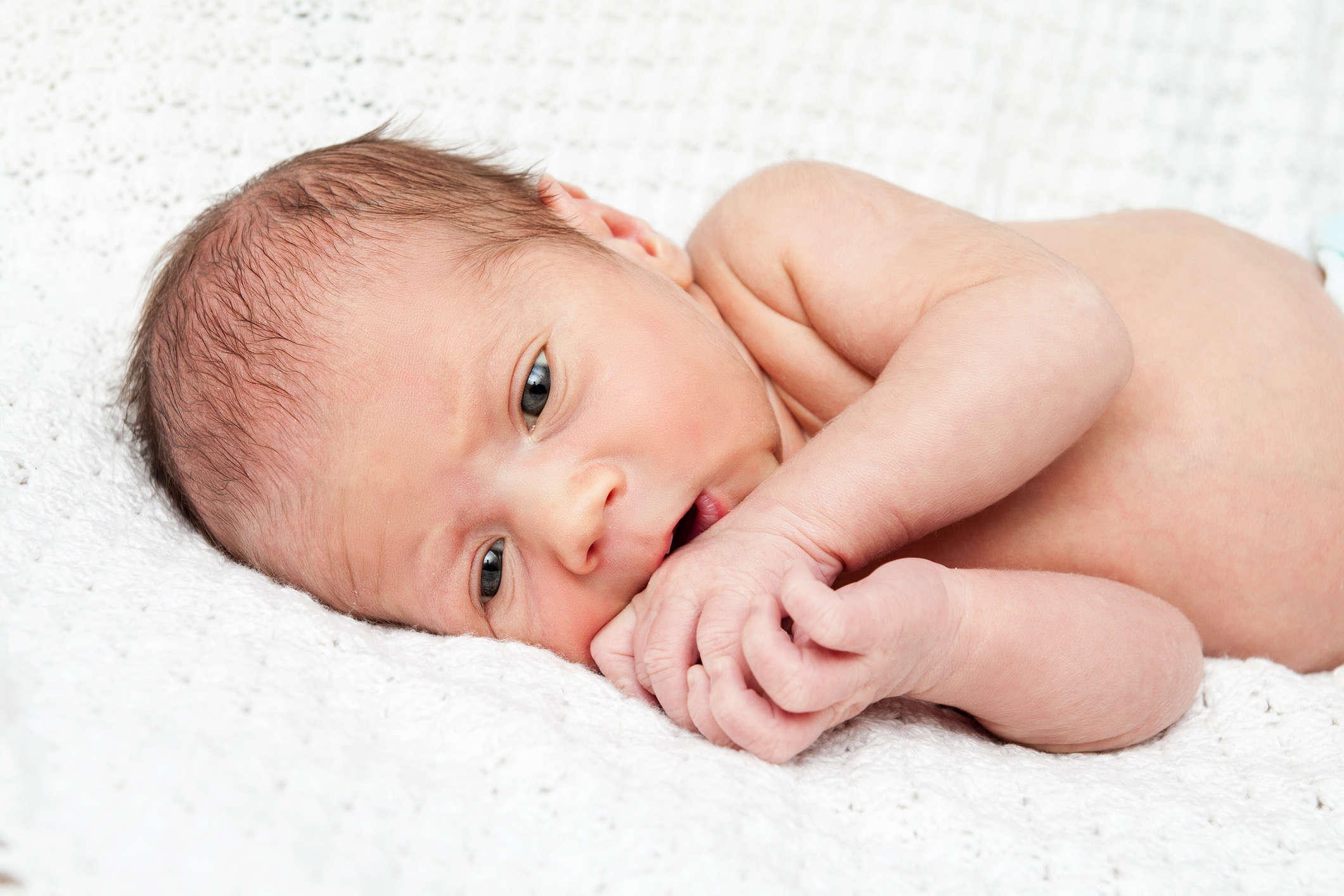 Adorable newborn lying on the blanket